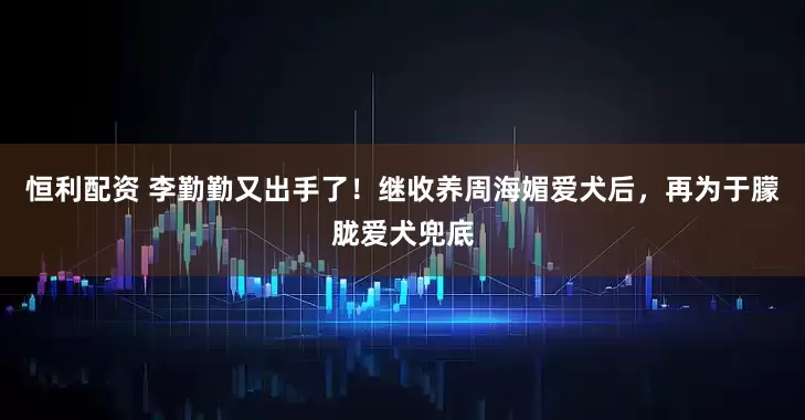 恒利配资 李勤勤又出手了！继收养周海媚爱犬后，再为于朦胧爱犬兜底