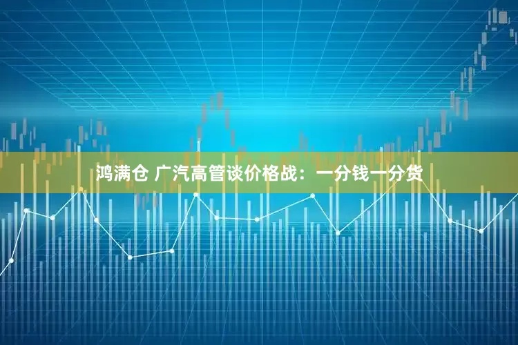 鸿满仓 广汽高管谈价格战：一分钱一分货